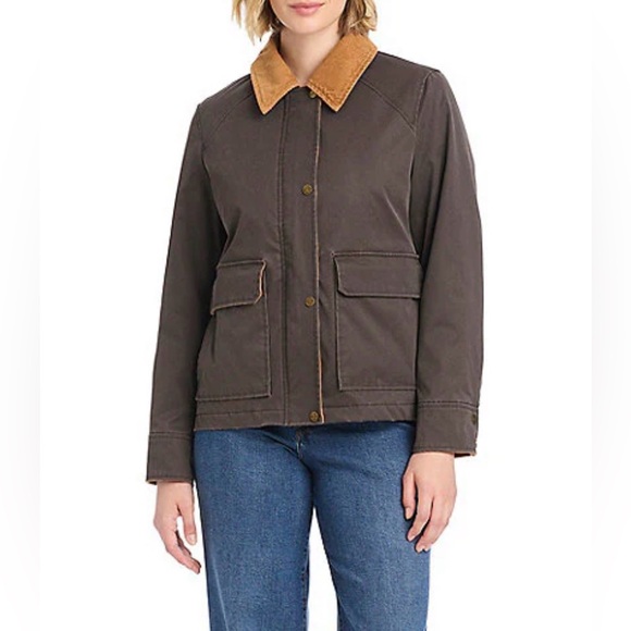 Sanctuary Oiled Barn Field Jacket Corduroy Collar and Cuffs Women’s Size XL - Picture 4 of 10